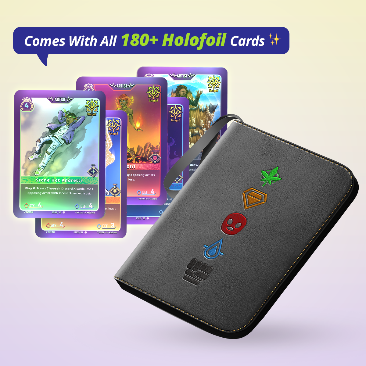 Five Mics Card Binder + Holofoil Cards